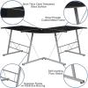 Flash Furniture Glass L-Shape Computer Desk with Silver Metal Frame(Black Top/Silver Frame)