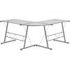 Flash Furniture Glass L-Shape Computer Desk with Silver Metal Frame(Clear/Silver)