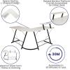 Flash Furniture Glass L-Shape Computer Desk with Silver Metal Frame(White Top/Black Frame)