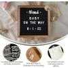 Flash Furniture Gracie Felt Letter Board with Wooden Frame, 389 PP Letters Including Numbers, Symbols and Icons, Canvas Carrying Case, 10×10, Torched Wood/Black Felt