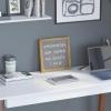 Flash Furniture Gracie Felt Letter Board with Wooden Frame, 389 PP Letters Including Numbers, Symbols and Icons, Canvas Carrying Case, 10×10, Weathered Wood/Gray Felt