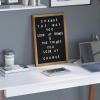 Flash Furniture Gracie Felt Letter Board with Wooden Frame, 389 PP Letters Including Numbers, Symbols and Icons, Canvas Carrying Case, 12×17, Torched Wood/Black Felt