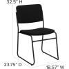 Flash Furniture HERCULES Series 500 lb. Capacity Black Fabric High Density Stacking Chair with Chrome Sled Base(Black Fabric/Black Frame)