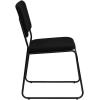 Flash Furniture HERCULES Series 500 lb. Capacity Black Fabric High Density Stacking Chair with Chrome Sled Base(Black Fabric/Black Frame)
