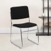 Flash Furniture HERCULES Series 500 lb. Capacity Black Fabric High Density Stacking Chair with Chrome Sled Base(Black Fabric/Chrome Frame)