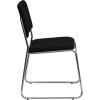 Flash Furniture HERCULES Series 500 lb. Capacity Black Fabric High Density Stacking Chair with Chrome Sled Base(Black Fabric/Chrome Frame)