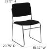 Flash Furniture HERCULES Series 500 lb. Capacity Black Fabric High Density Stacking Chair with Chrome Sled Base(Black Fabric/Chrome Frame)