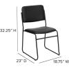 Flash Furniture HERCULES Series 500 lb. Capacity Black Fabric High Density Stacking Chair with Chrome Sled Base(Black Vinyl/Black Frame)