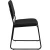 Flash Furniture HERCULES Series 500 lb. Capacity Black Fabric High Density Stacking Chair with Chrome Sled Base(Black Vinyl/Black Frame)