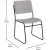 Flash Furniture HERCULES Series 500 lb. Capacity Black Fabric High Density Stacking Chair with Chrome Sled Base(Gray Fabric/Black Frame)