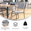 Flash Furniture HERCULES Series 500 lb. Capacity Black Fabric High Density Stacking Chair with Chrome Sled Base(Gray Fabric/Black Frame)