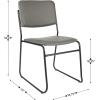 Flash Furniture HERCULES Series 500 lb. Capacity Black Fabric High Density Stacking Chair with Chrome Sled Base(Gray Vinyl/Black Frame)