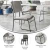 Flash Furniture HERCULES Series 500 lb. Capacity Black Fabric High Density Stacking Chair with Chrome Sled Base(Gray Vinyl/Black Frame)
