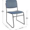 Flash Furniture HERCULES Series 500 lb. Capacity Black Fabric High Density Stacking Chair with Chrome Sled Base(Navy Vinyl/Black Frame)