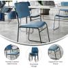 Flash Furniture HERCULES Series 500 lb. Capacity Black Fabric High Density Stacking Chair with Chrome Sled Base(Navy Vinyl/Black Frame)