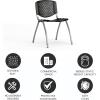 Flash Furniture HERCULES Series 880 lb. Capacity Black Plastic Stack Chair with Titanium Gray Powder Coated Frame(Black)