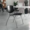 Flash Furniture HERCULES Series 880 lb. Capacity Black Plastic Stack Chair with Titanium Gray Powder Coated Frame(Black)