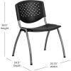 Flash Furniture HERCULES Series 880 lb. Capacity Black Plastic Stack Chair with Titanium Gray Powder Coated Frame(Black)