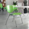 Flash Furniture HERCULES Series 880 lb. Capacity Black Plastic Stack Chair with Titanium Gray Powder Coated Frame(Green)