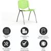 Flash Furniture HERCULES Series 880 lb. Capacity Black Plastic Stack Chair with Titanium Gray Powder Coated Frame(Green)
