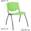 Flash Furniture HERCULES Series 880 lb. Capacity Black Plastic Stack Chair with Titanium Gray Powder Coated Frame(Green)