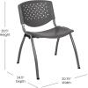 Flash Furniture HERCULES Series 880 lb. Capacity Black Plastic Stack Chair with Titanium Gray Powder Coated Frame(Grey)