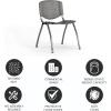 Flash Furniture HERCULES Series 880 lb. Capacity Black Plastic Stack Chair with Titanium Gray Powder Coated Frame(Grey)