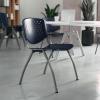 Flash Furniture HERCULES Series 880 lb. Capacity Black Plastic Stack Chair with Titanium Gray Powder Coated Frame(Navy)