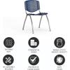 Flash Furniture HERCULES Series 880 lb. Capacity Black Plastic Stack Chair with Titanium Gray Powder Coated Frame(Navy)