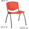 Flash Furniture HERCULES Series 880 lb. Capacity Black Plastic Stack Chair with Titanium Gray Powder Coated Frame(Orange)