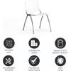 Flash Furniture HERCULES Series 880 lb. Capacity Black Plastic Stack Chair with Titanium Gray Powder Coated Frame(White)
