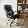 Flash Furniture HERCULES Series Big & Tall 500 lb. Rated Taupe LeatherSoft Executive Swivel Ergonomic Office Chair with Extra Wide Seat(Black)