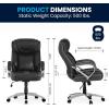 Flash Furniture HERCULES Series Big & Tall 500 lb. Rated Taupe LeatherSoft Executive Swivel Ergonomic Office Chair with Extra Wide Seat(Black)
