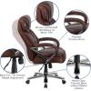 Flash Furniture HERCULES Series Big & Tall 500 lb. Rated Taupe LeatherSoft Executive Swivel Ergonomic Office Chair with Extra Wide Seat(Brown)