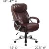 Flash Furniture HERCULES Series Big & Tall 500 lb. Rated Taupe LeatherSoft Executive Swivel Ergonomic Office Chair with Extra Wide Seat(Brown)