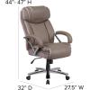 Flash Furniture HERCULES Series Big & Tall 500 lb. Rated Taupe LeatherSoft Executive Swivel Ergonomic Office Chair with Extra Wide Seat(Taupe)