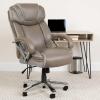 Flash Furniture HERCULES Series Big & Tall 500 lb. Rated Taupe LeatherSoft Executive Swivel Ergonomic Office Chair with Extra Wide Seat(Taupe)