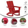 Flash Furniture Halifax Adirondack Rocking Chair with Cup Holder, Weather Resistant Poly Resin Adirondack Rocking Chair, Red(Red)