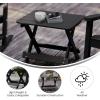 Flash Furniture Halifax Outdoor Folding Side Table, Portable All-Weather HDPE Adirondack Side Table, Gray(Black)