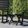 Flash Furniture Halifax Outdoor Folding Side Table, Portable All-Weather HDPE Adirondack Side Table, Gray(Black)