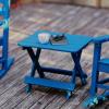 Flash Furniture Halifax Outdoor Folding Side Table, Portable All-Weather HDPE Adirondack Side Table, Gray(Blue)