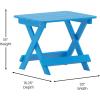 Flash Furniture Halifax Outdoor Folding Side Table, Portable All-Weather HDPE Adirondack Side Table, Gray(Blue)