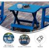 Flash Furniture Halifax Outdoor Folding Side Table, Portable All-Weather HDPE Adirondack Side Table, Gray(Blue)