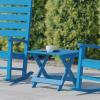 Flash Furniture Halifax Outdoor Folding Side Table, Portable All-Weather HDPE Adirondack Side Table, Gray(Blue)