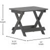 Flash Furniture Halifax Outdoor Folding Side Table, Portable All-Weather HDPE Adirondack Side Table, Gray(Grey)