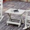 Flash Furniture Halifax Outdoor Folding Side Table, Portable All-Weather HDPE Adirondack Side Table, Gray(White)
