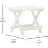 Flash Furniture Halifax Outdoor Folding Side Table, Portable All-Weather HDPE Adirondack Side Table, Gray(White)