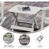 Flash Furniture Halifax Outdoor Folding Side Table, Portable All-Weather HDPE Adirondack Side Table, Gray(White)