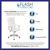 Flash Furniture Hansel High Back Black LeatherSoft Contemporary Panel Executive Swivel Office Chair(White)