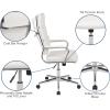 Flash Furniture Hansel High Back Black LeatherSoft Contemporary Panel Executive Swivel Office Chair(White)